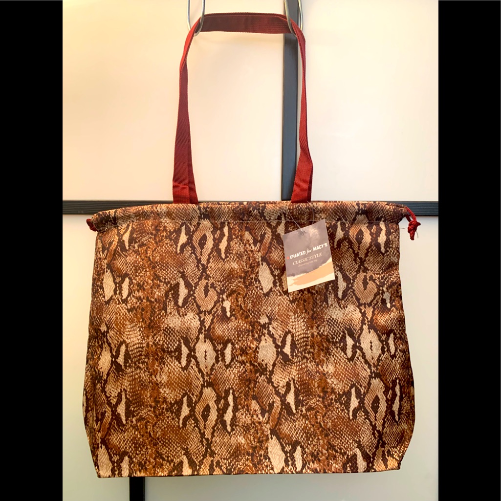 Python Print Nylon/Polyester Lightweight Large Draw String Tote Bag